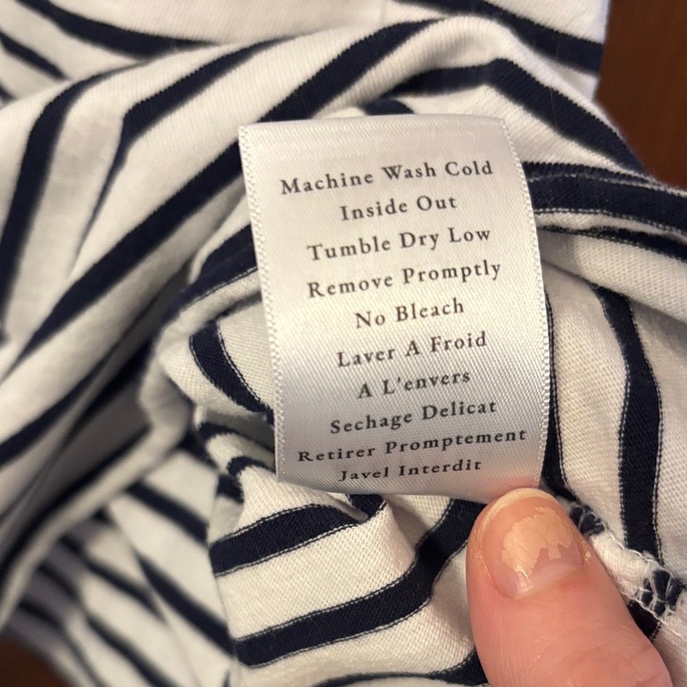 Frank & Eileen Josephine Navy French Stripe Heritage Jersey 100% Cotton - Picture 5 of 9